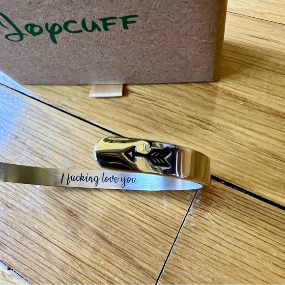 🎁NWT! Joycuff I Fu**ing Love You Stainless Steel Hidden Message Bracelet - Picture 7 of 11